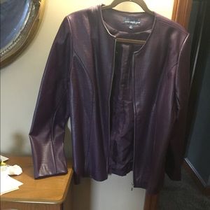 Susan graver faux leather jacket